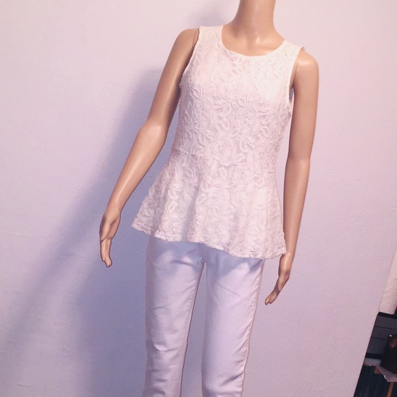 10113 White lace lined blouse size 6 - Picture 3 of 5